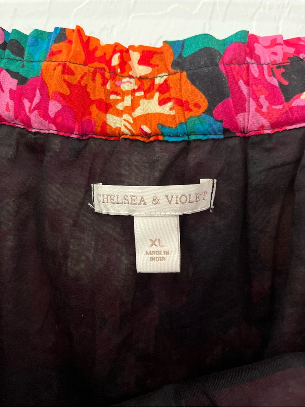 Pink and Green Floral Midi Skirt | Colorful Cottagecore Size XL - Picture 6 of 7